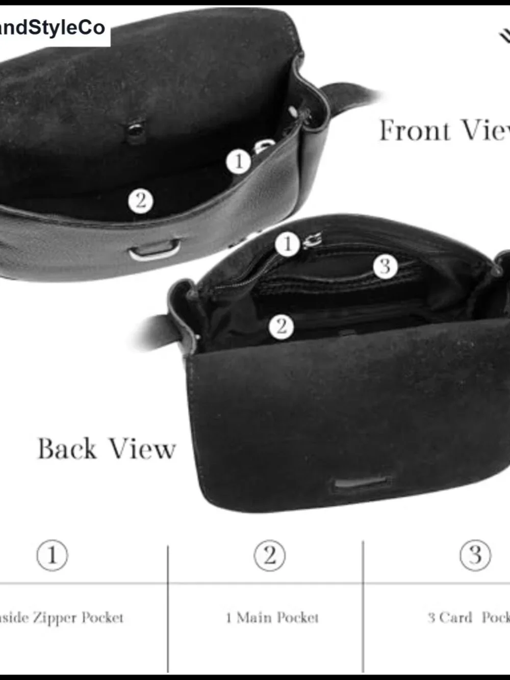 Genuine Leather Crossbody Bag for Women with Adjustable Strap
